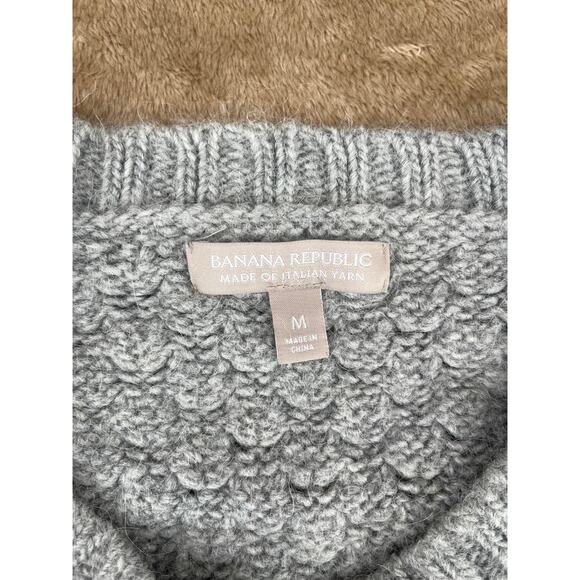 Banana Republic Gray Knit Sweater Made of Italian Yarn Women’s Size Medium - Picture 3 of 6